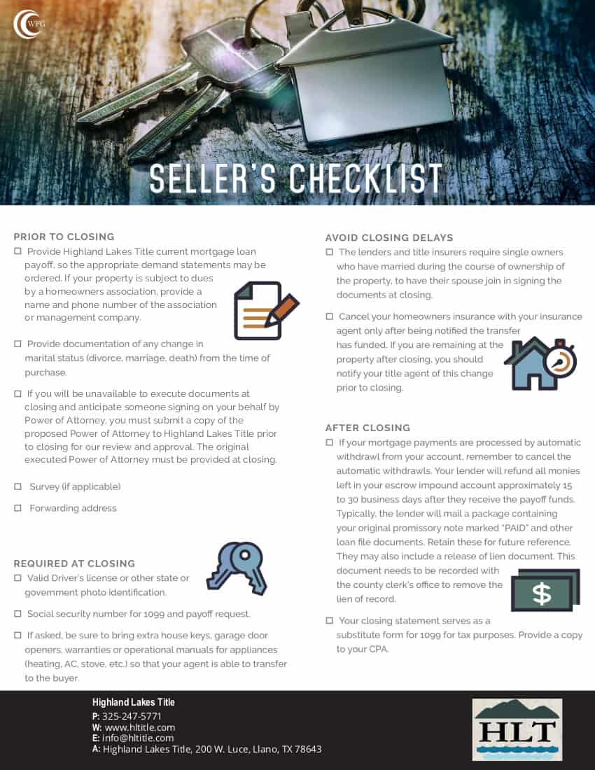 Seller's Checklist
